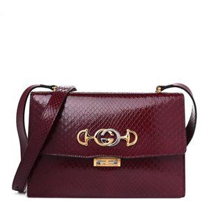 NWT NEW GUCCI SMALL GG ZUMI PYTHON LEATHER SHOULDER BAG